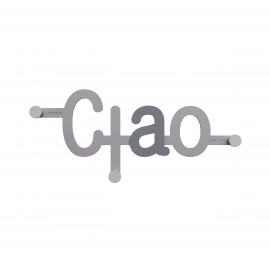  CalleaDesign - Ciao - Appendino da parete in legno dal design moderno con scritta - Colore: Radica Grigia - SKU: 13-018-84 