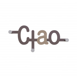  CalleaDesign - Ciao - Appendino da parete in legno dal design moderno con scritta - Colore: Noce Canaletto - SKU: 13-018-85 