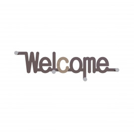  CalleaDesign - Welcome - Appendino da parete in legno dal design moderno con scritta - Colore: Noce Canaletto - SKU: 13-019-85 