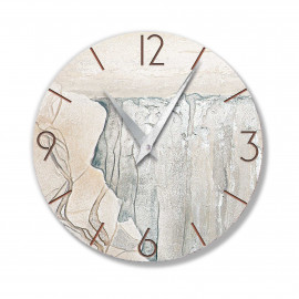  Cartapietra - Acqua Preziosa - Orologio da parete rotondo piccolo con bassorilievo con retro in legno massello - SKU: 43094 