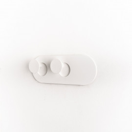  Formae - Appendino moderno con 2 ganci in acciaio verniciato "Eclip" - Colore: Bianco - SKU: ECLIH29016 