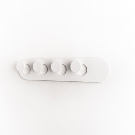  Formae - Appendino moderno con 4 ganci in acciaio verniciato "Eclip" - Colore: Bianco - SKU: ECLIH49016 