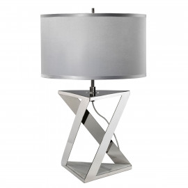  Elstead Lighting - Aegeus - Lampada da tavolo moderna con base in acciaio e marmo e diffusore in tessuto - Colore: Nichel - 1 Lampadina E27 60W - IP20 - SKU: AEGEUS-TL 