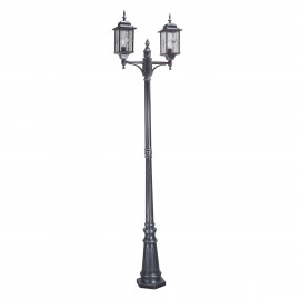  Elstead Lighting - Wexford - Lampione a 2 luci a colonna da esterno struttura in metallo e paralume in vetro - Colore: Nero/Argento - 2 Lampadine E27 100W - IP44 - SKU: WX8 