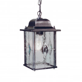  Elstead Lighting - Wexford - Lanterna con catena da esterno struttura in metallo e paralume in vetro - Colore: Nero/Argento - 1 Lampadina E27 100W - IP44 - SKU: WX9 