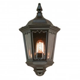  Elstead Lighting - Medstead - Lanterna da parete per giardino con struttura in alluminio e vetro rustica - Colore: Nero - 1 Lampadina E27 100W - IP43 - SKU: MD7-BLACK 