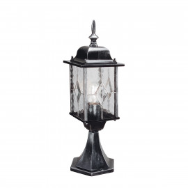  Elstead Lighting - Wexford - Lampioncino da giardino con struttura in metallo e paralume in vetro - Colore: Nero/Argento - 1 Lampadina E27 100W - IP44 - SKU: WX3 
