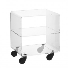  Emporium - Andy - Tavolino da solotto a 2 piani con struttura in plexiglass e ruote - Colore: Trasparente - SKU: E120179006 