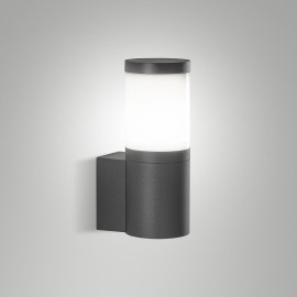  Fabas Luce - Gorla - Applique da parete da esterno cilindrica con portalampada E27 - Colore: Grigio Scuro - 1 Lampadina E27 15W - IP54 - SKU: 6554-21-294 