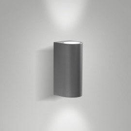  Fabas Luce - Heli - Applique LED da esterno in alluminio con una sorgente - Colore: Grigio Scuro - 1 Lampadina Led Integrato 6W - Lumen 780 - Gradi Kelvin 3000k Luce Calda - IP65 - SKU: 6559-22-294 