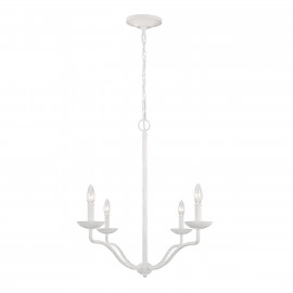  Feiss - Annie - Lampadario moderno piccolo in acciaio con diffusori senza paralumi a 4 luci - Colore: Bianco - 4 Lampadine E14 40W - IP20 - SKU: FE-ANNIE4-PSW 