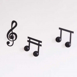  Arti e Mestieri - Note Musicali - Appendiabiti da parete Set 3pz - Colore: Nero - SKU: 0GA15045C71 