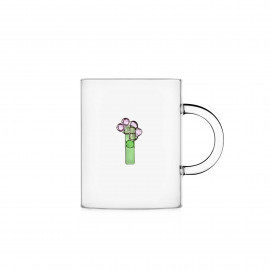  Ichendorf - GreenWood - Mug in vetro con alfabeto fiorito lettera "I" - Colore: Verde - SKU: 09352168M 