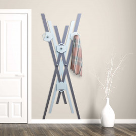  I Dettagli - Chagall - Appendiabiti da parete con struttura in legno dal design moderno ed elegante - Colore: Grigio - SKU: APPCHA-GP/BA 