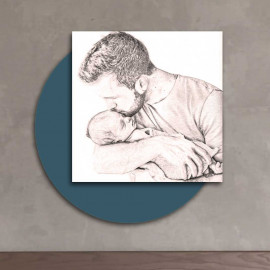 I Dettagli - Besito - Capezzale moderno in legno con stampa paternità - SKU: QS0006 