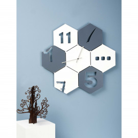 I Dettagli - Cementin - Orologio da parete in legno dal design moderno con struttura ad esagoni uniti - SKU: OR6065 