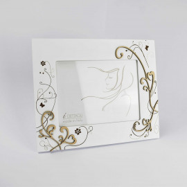  I Dettagli - Spring - Portafoto da tavolo grande con applicazioni in legno e dettagli a taglio laser - Colore: Bianco - Foto 15x20 - SKU: CL15X20SPR-N 