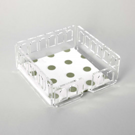  I Dettagli - Verona - Portatovaglioli porta salviettine orizzontale in plexiglass dal design moderno - Colore: Trasparente - SKU: CP921TR 