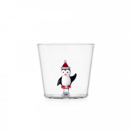  Ichendorf - Christmas Tales - Tumbler in vetro versione natalizia con pinguino con cappello - Colore: Trasparente - SKU: 0935209519 