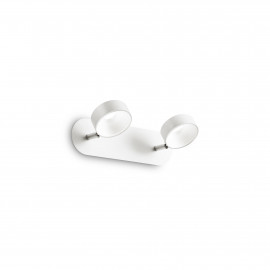  Ideal lux - Oby - Applique moderna con struttura in metallo e 2 diffusori a led orientabili - Colore: Bianco - 2 Lampadine Led Integrato 12W - Lumen 1400 - Gradi Kelvin 3000k Luce Calda - IP20 - SKU: 196695 