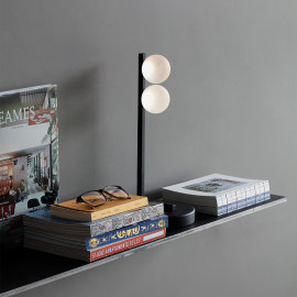 Ideal lux - Ping Pong - Lampada da tavolo a led design moderno con 2 diffusori in acrilico - 2 Lampadine Led Integrato 6W - Lumen 500 - Gradi Kelvin 3000k Luce Calda - IP20 - SKU: 32829 