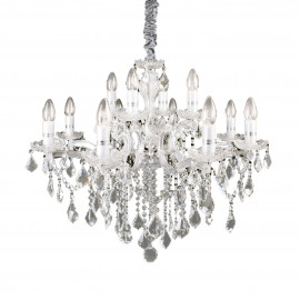  Ideal lux - Florian - Lampadario medio in metallo con elementi decorativi in vetro e cristallo - 12 Lampadine E14 40W - IP20 - SKU: 0356M 