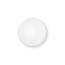  Ideal lux - Simply - Plafoniera mini con diffusore in vetro sabbiato rotondo e ganci in metallo - Colore: Bianco - 1 Lampadina E27 60W - IP20 - SKU: 007960 