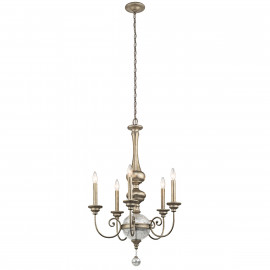  Kichler - Rosalie - Lampadario in acciaio con 5 luci dal design classico senza paralumi - Colore: Oro Sfumato - 5 Lampadine E14 60W - IP20 - SKU: KL-ROSALIE-5B 