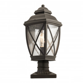  Kichler - Tangier - Lampioncino da giardino in alluminio e diffusore in vetro - Colore: Bronzo - 1 Lampadina E27 60W - IP44 - SKU: KL-TANGIER3-M 