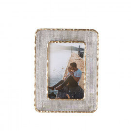  L'Oca Nera - Fashion - Portafoto moderno rettangolare piccolo in resina con strass - Foto 10x15 - SKU: 1F203 