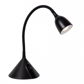 Lucide - Milo - Lampada da scrivania a LED con struttura in pvc snodabile - Colore: Nero - 1 Lampadina Led Integrato 3W - Lumen 420 - Gradi Kelvin 3000k Luce Calda - IP20 - SKU: 18673/03/30 