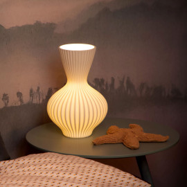 Lucide - Momoro - Lampada da tavolo in porcellana dalle linee sinuose e moderne - Colore: Bianco - 1 Lampadina E14 25W - SKU: 13542/30/31 