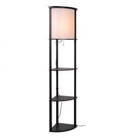  Lucide - Menno - Lampada da terra per angoli struttura in metallo e diffusore in cotone - Colore: Nero - 1 Lampadina E27 60W - IP20 - SKU: 44798/81/30 