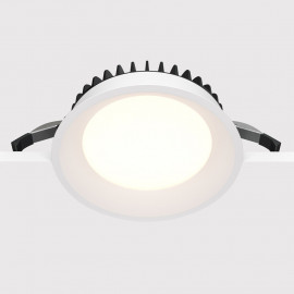  Maytoni - Okno - Faretto a incasso in alluminio rotondo per bagno dal design moderno - Colore: Bianco - 1 Lampadina Led Integrato 18W - Lumen 1400 - Gradi Kelvin 4000k Luce Naturale - IP44 - SKU: DL055-18W4K-W 