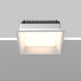  Maytoni - Okno - Faretto da incasso quadrato in alluminio con diffusore a led design moderno - Colore: Bianco - 1 Lampadina Led Integrato 18W - Gradi Kelvin 3000k-4000k-6000k - IP44 - SKU: DL056-18W3-4-6K-W 