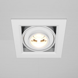  Maytoni - Metal Modern - Faretto da incasso quadrato in alluminio con diffusore orientabile - 1 Lampadina Led Integrato 10W - Lumen 750 - Gradi Kelvin 3000k Luce Calda - IP20 - SKU: DL093-01-10W3K 