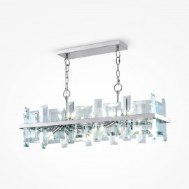  Maytoni - Cerezo - Lampadario moderno in metallo con diffusori in vetro - Colore: Trasparente - 8 Lampadine E14 40W - IP20 - SKU: MOD201PL-08N 