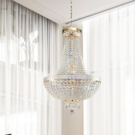  Maytoni - Bella - Lampadario piccolo in stile classico con dettagli in cristallo - Colore: Oro - 7 Lampadine E14 60W - IP20 - SKU: DIA750-TT40-WG 