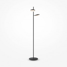  Maytoni - Fad - Piantana da terra a LED con struttura in metallo orientabile dal design moderno - Colore: Nero - 2 Lampadine Led Integrato 12W - Lumen 1000 - Gradi Kelvin 3000k Luce Calda - IP 20 - SKU: MOD070FL-L12B3K 