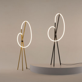  Maytoni - Crochet - Piantana moderna in metallo con diffusore a led dimmerabile - 1 Lampadina Led Integrato 36W - Lumen 2500 - Gradi Kelvin 3000k Luce Calda - IP20 - SKU: MOD369FL-L36 