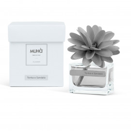  Muhà - Flower - Profumazione per ambiente diffusore in bottiglia con bastoncino a fiore - Colore: Grigio - SKU: H302 