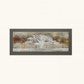  Artitalia - Pannello vetrificato in rilievo moderno con cornice in legno dettagli in argento - Colore: Marrone - SKU: PCM1001 