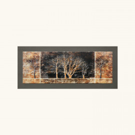  Artitalia - Quadro tema paesaggistico in legno in rilievo dettagli in argento - Colore: Marrone - SKU: PCM1003 
