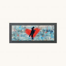  Artitalia - Pannello tema figurativo effetto rilievo in legno e dettagli argento - Colore: Ardesia - SKU: PCM1020 