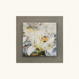  Artitalia - Quadretto moderno in rilievo a tema floreale in legno dettagli in argento 35x35 - Colore: Marrone - SKU: PCM228 