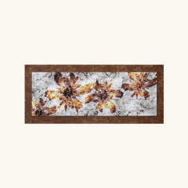  Artitalia - Pannello in legno tema floreale in rilievo decori e dettagli in argento 155x65 - SKU: PCR1003 