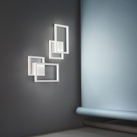  Perenz - Cross - Applique da parete led in metallo e diffusore in acrilico dal design moderno - 1 Lampadina Led Integrato 20W - Lumen 1160 - Gradi Kelvin 3000k-4000k-6000k - IP20 - SKU: 6598 