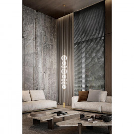  Perenz - Bubbles - Lampada da terra a led con struttura in metallo diffusore in vetro - Colore: Oro - 1 Lampadina Led Integrato 37W - Lumen 2960 - Gradi Kelvin 3000k Luce Calda - IP20 - SKU: 8165TRLC 