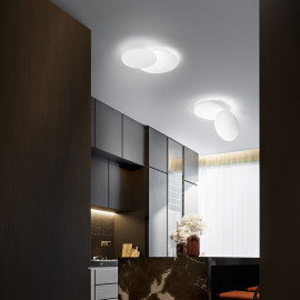  Perenz - Drum - Plafoniera da soffitto media moderna a led con diffusore in metallo rotondo - 1 Lampadina Led Integrato 33W - Lumen 2640 - Gradi Kelvin 3000k Luce Calda - IP20 - SKU: 8230 