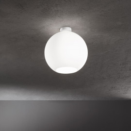  Perenz - Ufo - Plafoniera da soffitto struttura in metallo diffusore in vetro a boccia - Colore: Bianco - 1 Lampadina E27 60W - IP20 - SKU: 8550B 